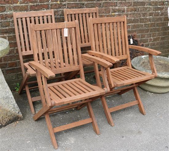 4 wooden folding garden chairs